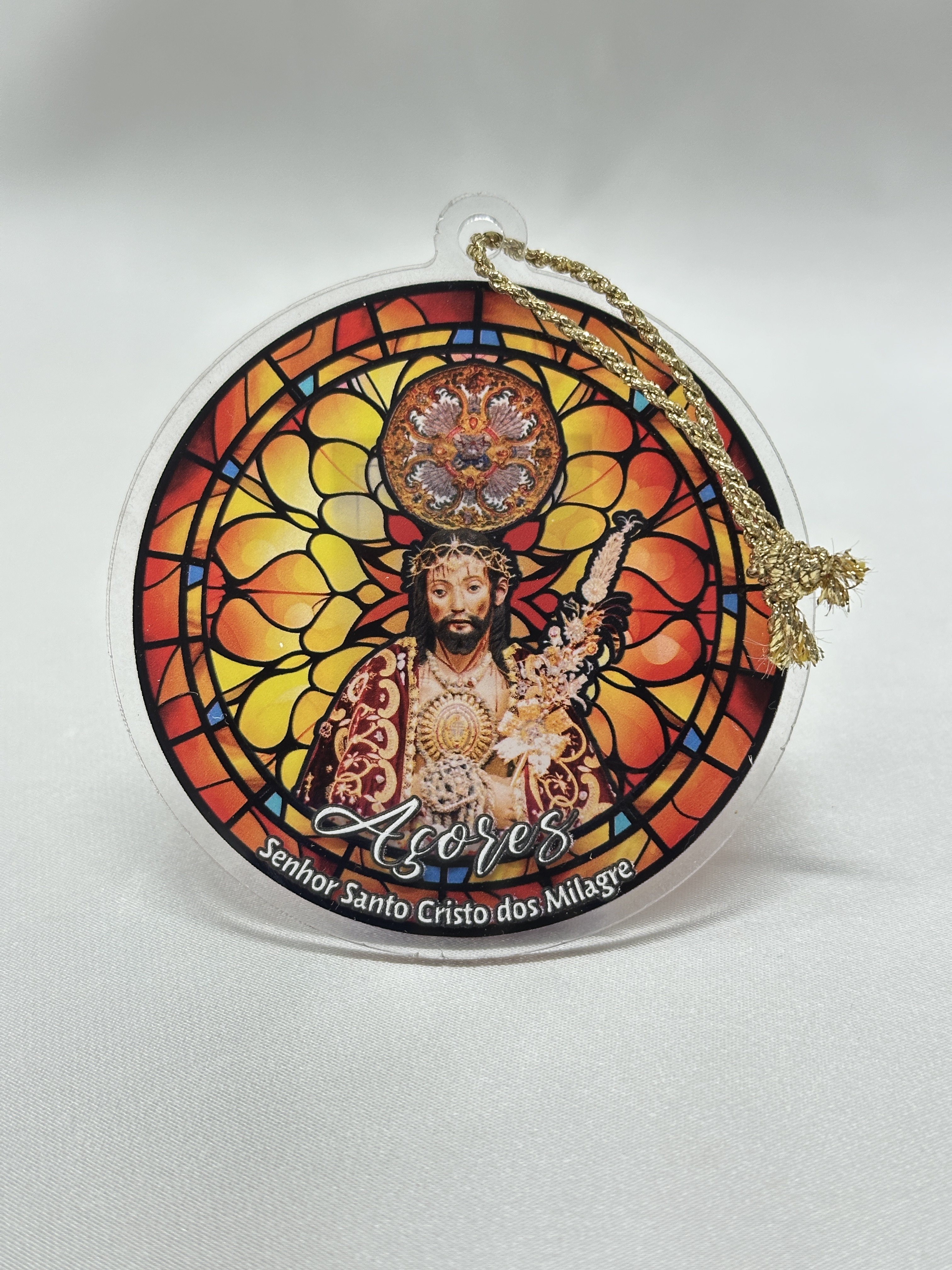 Bola vitral em acrílico com Sr. Sto. Cristo