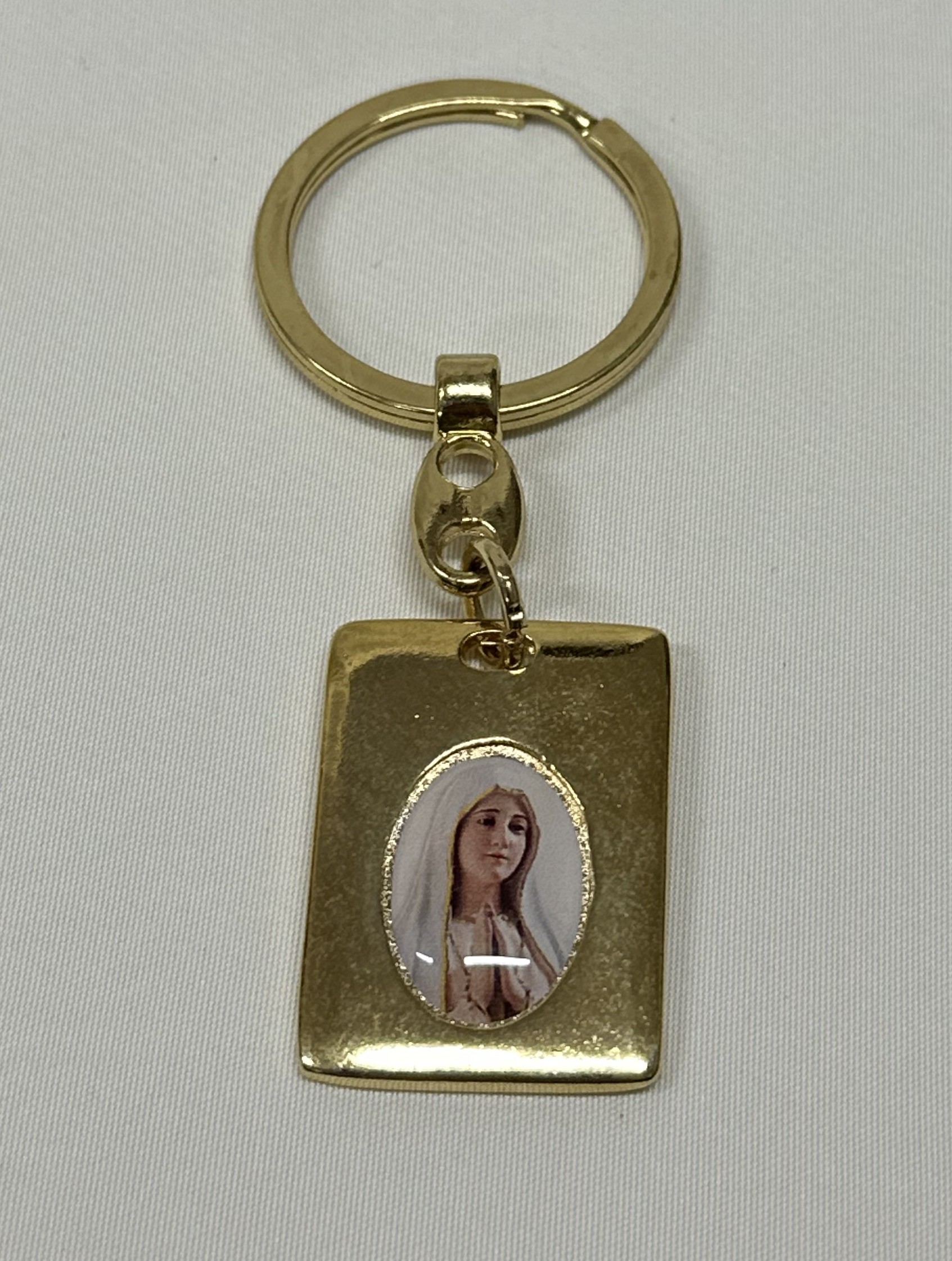 Porta chaves metal dourado Nª Sª de Fátima