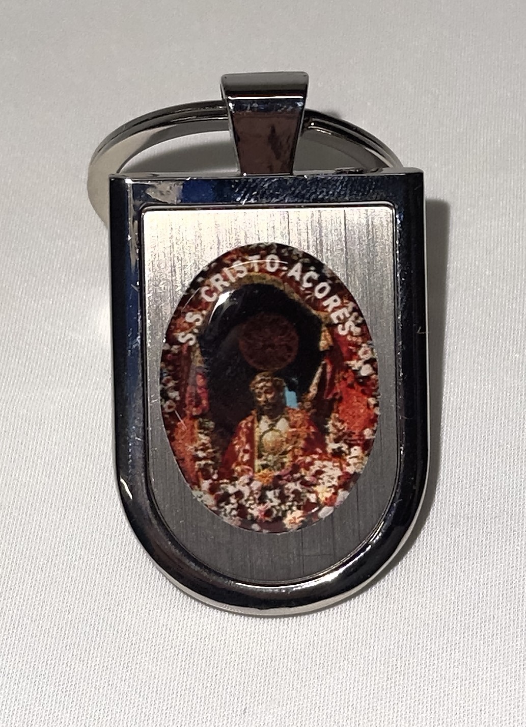 Porta chaves metal semi oval - Sr. Sto. Cristo